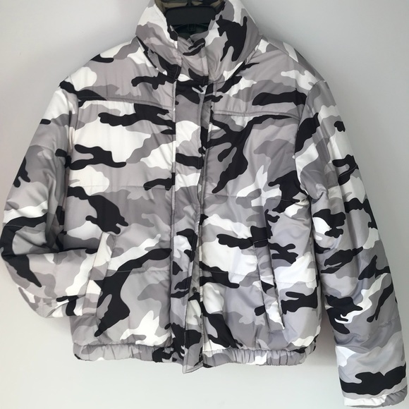 black white camo jacket